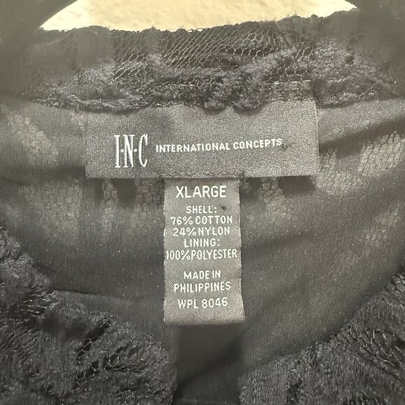 INC International Concepts Y2K Black All over Lace Vest Hook+Eye Close Fairy XL - Picture 5 of 10